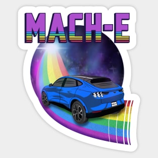 Mach-E Rides the Rainbow Galaxy in Grabber Blue Sticker